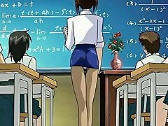 Hentai Teacher In A Short Skirt Reveals Her Vagina