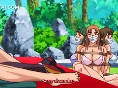 A Muscular Anime Girl With Large Breasts Engages In Sexual Activity Outdoors